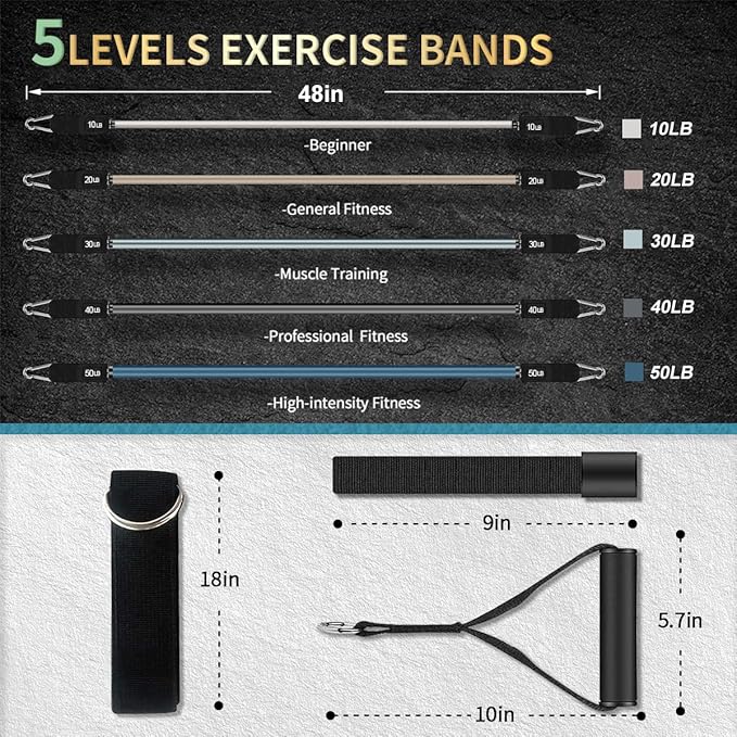 VEICK Resistance Bands, Exercise Bands, Workout Bands, Resistance Bands for Working Out with Handles for Men and Women, Exercising Bands for Fitness Weights Work Out at Home