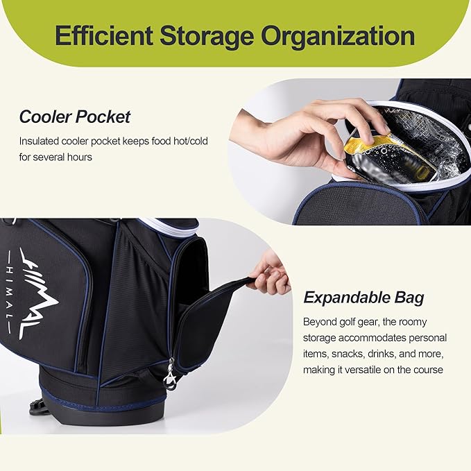 14 Way Golf Stand Bag, Golf Bags for Men with Stand, Top Dividers Ergonomic with 10 Pockets