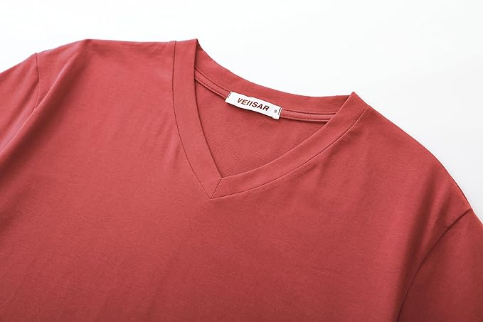 VEIISAR Premium V Neck T Shirts for Men - Modern Fitted Tees Vneck Undershirts