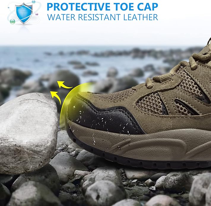 CAMELSPORTS Hiking Shoes Men Lightweight Non-Slip Breathable Sneakers Low Top Walking Shoes for Outdoor Trailing Trekking Walking Climbing