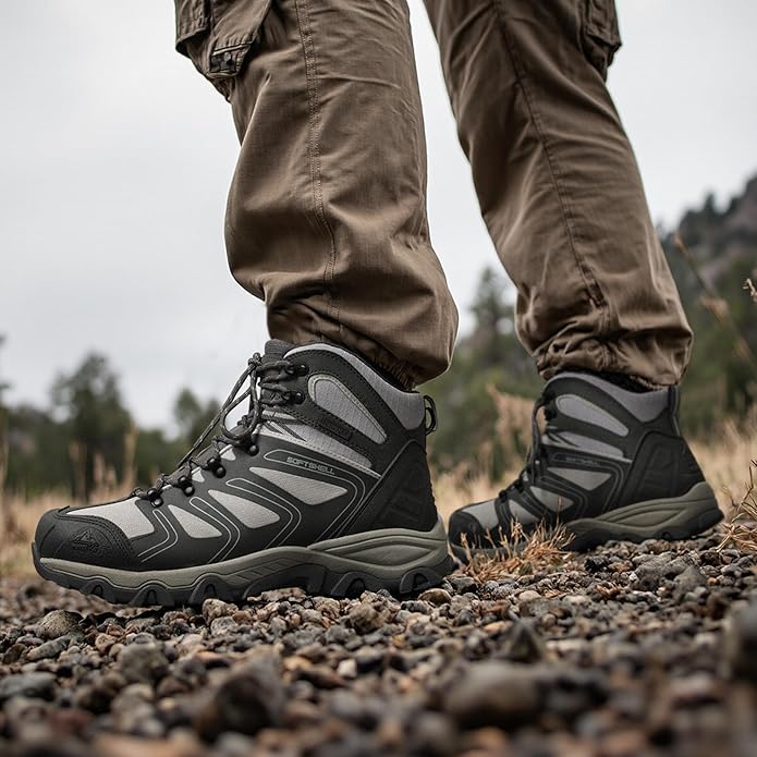 NORTIV 8 Men's Ankle High Waterproof Hiking Boots Outdoor Lightweight Shoes Trekking Trails Armadillo