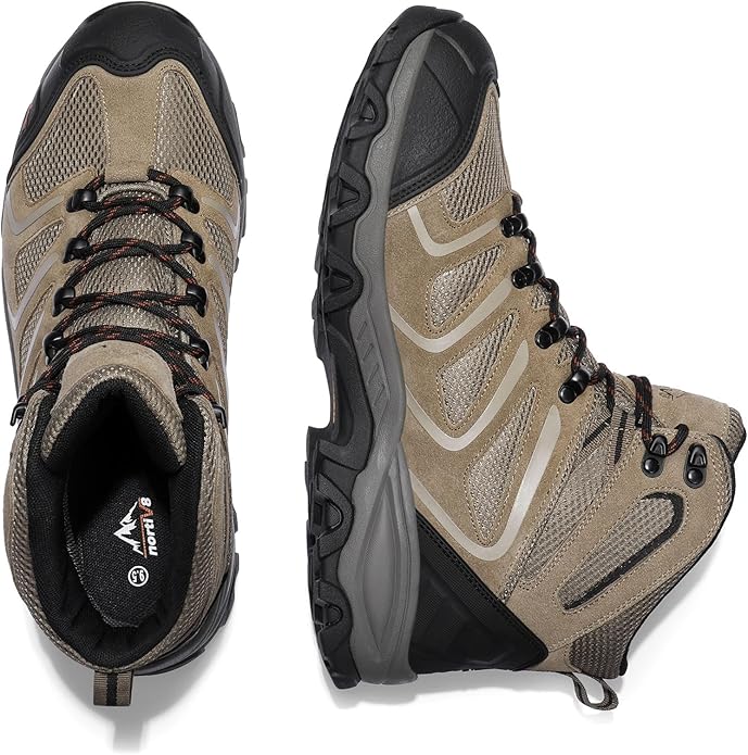 NORTIV 8 Men's Ankle High Waterproof Hiking Boots Outdoor Lightweight Shoes Trekking Trails Armadillo