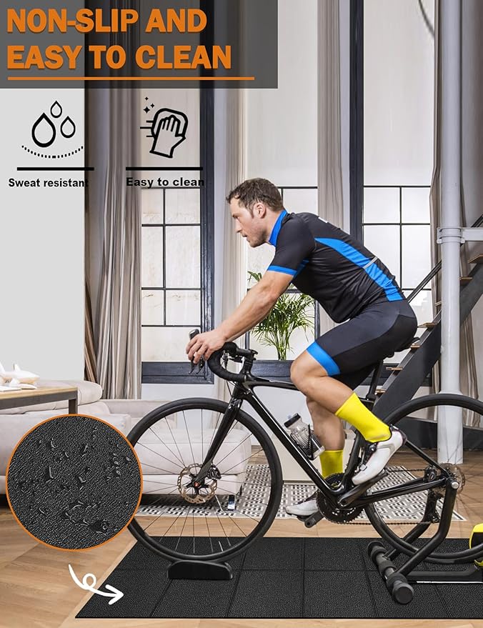 Treadmill Mat, 5'x2.5'/5.6'x2'/6.5'x3'/8'x3',6mm Thickness Exercise Equipment Mat for Carpet Hardwood Floors, Compatible with Walking Pad,Spin Bike,Elliptical Trainer,Rowing Machine