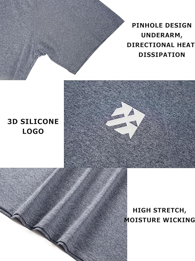 Moisture Wicking Quick Dry Soft Pickleball Workout Hiking Camping Running Shirts for Men Outdoor Sports