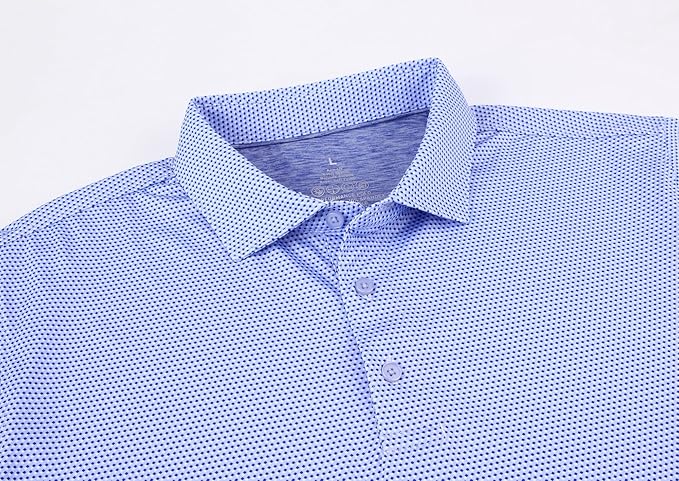 Alex Vando Mens Golf Shirt Moisture Wicking Classic Print Golf Shirts for Men