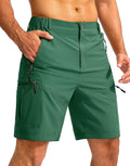 Pudolla Men's Hiking Cargo Shorts 9" Lightweight Outdoor Work Shorts for Men Travel Golf Camping Casual with 5 Zipper Pockets