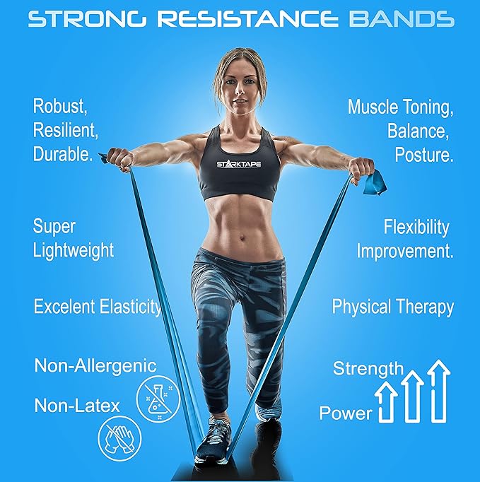 Resistance Bands Professional 8,16, 25, 50 Yards Bulk Rolls. Latex-Free Elastic Physical Therapy Band. No Scent, No Powder - Perfect for Home Exercise, Yoga, Pilates, Gym, Rehab, Workout