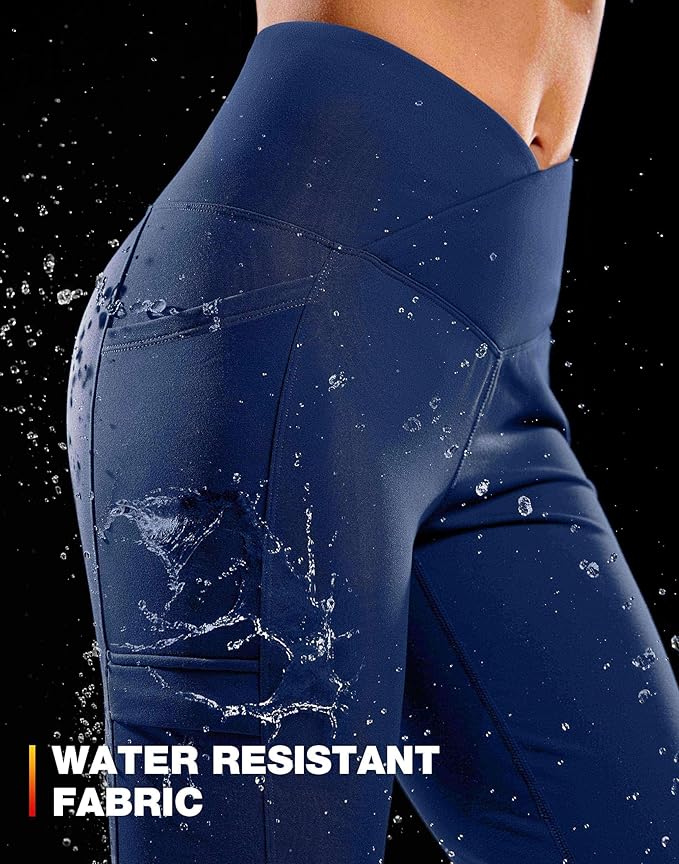 G Gradual Women's Fleece Lined Pants Water Resistant Winter Thermal Flare Leggings Hiking Snow Pants for Women 4 Pockets