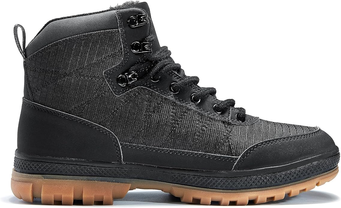 Wondamo Men's Snow Boots Lightweight Waterproof Winter Boots Fur Lined Anti-slip Cold Weather Shoes