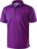 Obla Mens Golf Polo Shirts Short Sleeve Dry Fit Performance Moisture Wicking Casual Print Collared Golf Shirts for Men