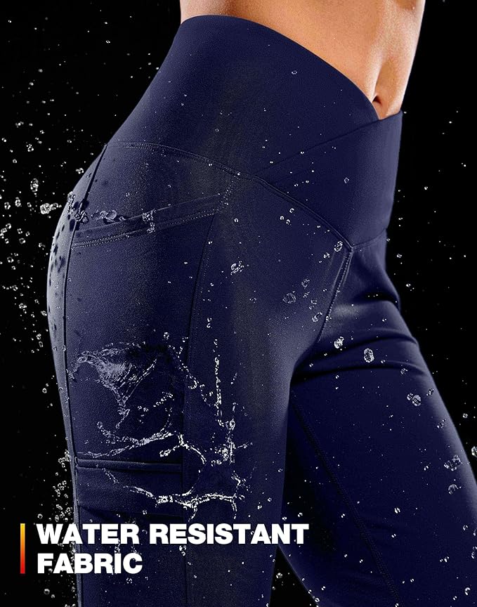 G Gradual Women's Fleece Lined Pants Water Resistant Winter Thermal Flare Leggings Hiking Snow Pants for Women 4 Pockets