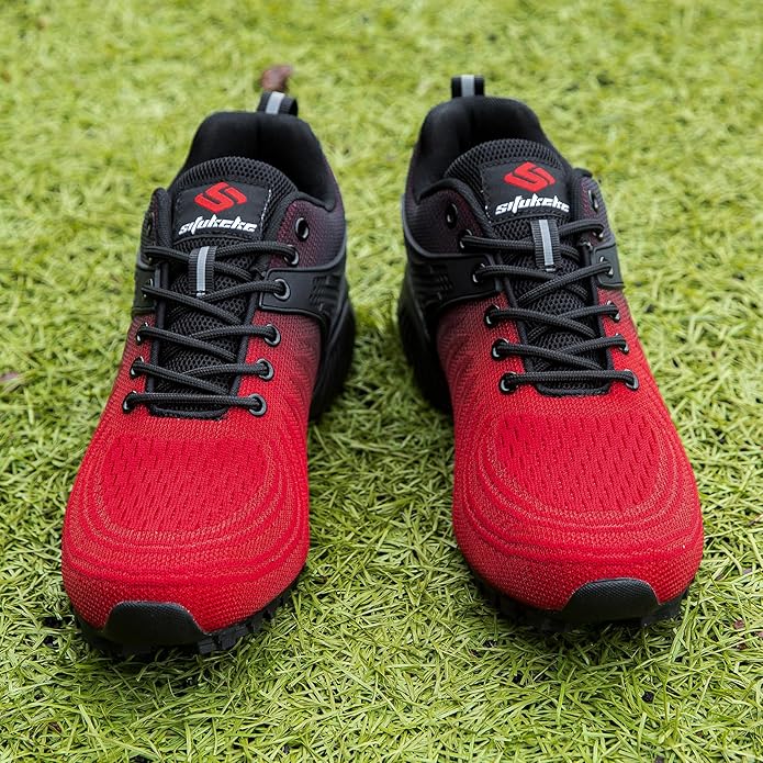 Men's Trail Running Shoes Lightweight Breathable Walking Hiking Sneakers Outdoor Athletic Tennis Cross Training Shoes