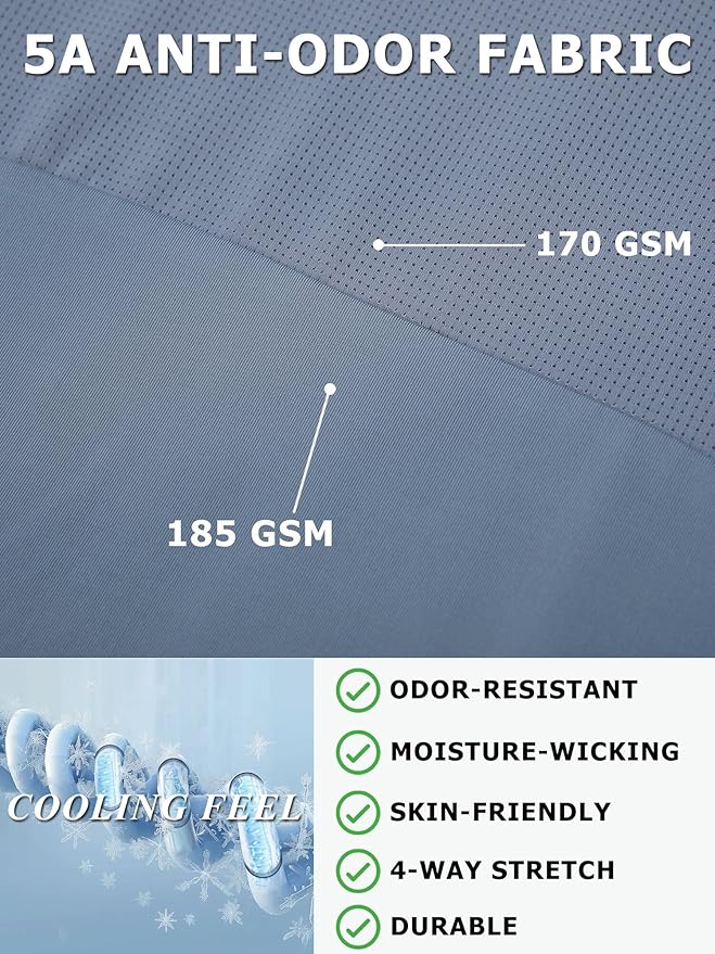 Moisture Wicking Quick Dry Soft Pickleball Workout Hiking Camping Running Shirts for Men Outdoor Sports