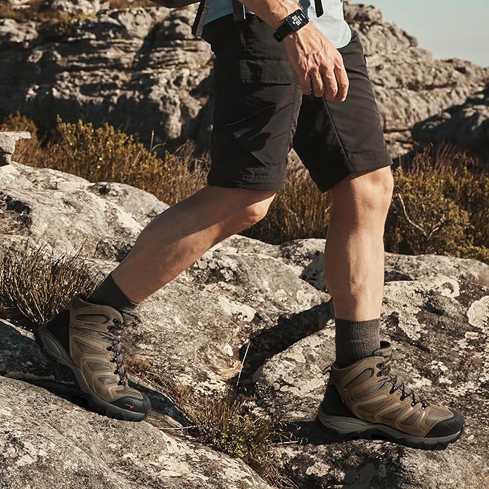 NORTIV 8 Men's Ankle High Waterproof Hiking Boots Outdoor Lightweight Shoes Trekking Trails Armadillo