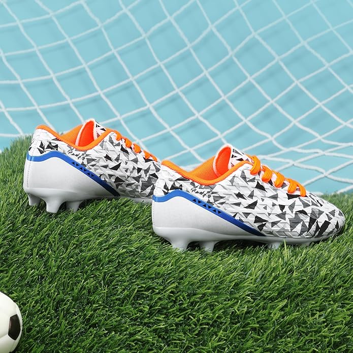 DREAM PAIRS Boys Girls Soccer Cleats Youth Firm Groud Athletic Outdoor Trainning Football Shoes for Little/Big Kid