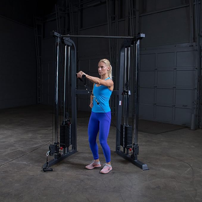Body-Solid Powerline Cable Crossover Exercise Machine for Home & Commercial Gym, Functional Training Center with Dual Weights Stack for Cable Workout
