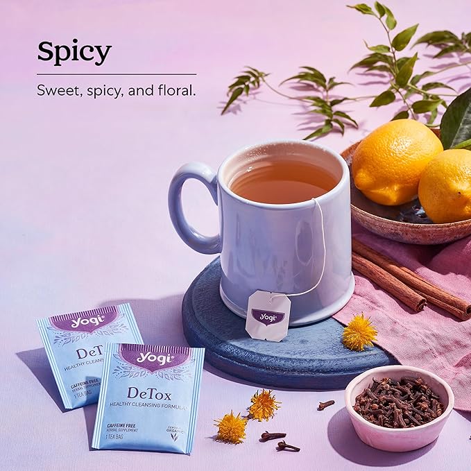 Yogi Tea DeTox Tea - 16 Tea Bags per Pack (4 Packs) - Organic Detox Tea for Digestive & Circulation Support - Includes Burdock, Dandelion, Ginger Root, Black Pepper, Cardamom & Juniper Berry