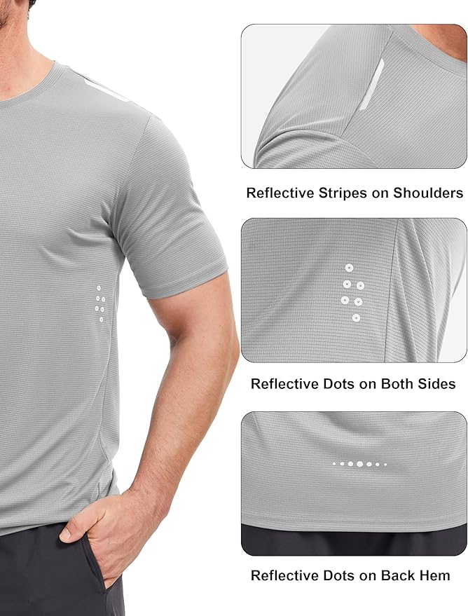 MAGCOMSEN Mens Rash Guard Short Sleeve UPF 50+ Sun UV Quick Dry Shirts Workout Swim Running Athletic T-Shirt