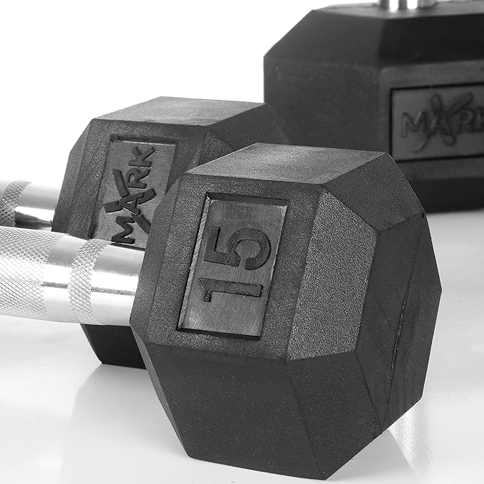 XMARK Dumbbell Set with Rack, Weights Dumbbells, Multiple Free Weights and Horizontal Storage for Home Gym Strength Training, Storage Rack Color Options
