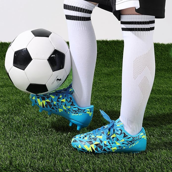 DREAM PAIRS Boys Girls Soccer Cleats Youth Firm Groud Athletic Outdoor Trainning Football Shoes for Little/Big Kid