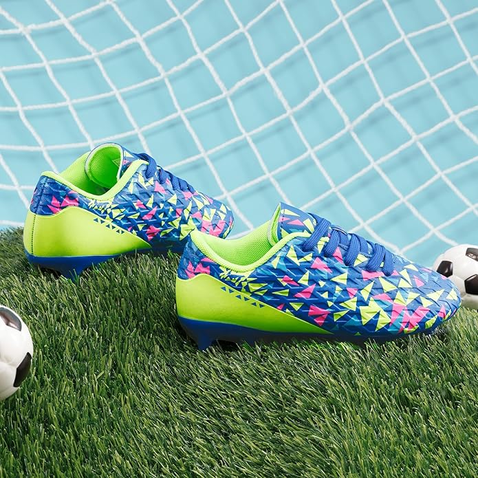 DREAM PAIRS Boys Girls Soccer Cleats Youth Firm Groud Athletic Outdoor Trainning Football Shoes for Little/Big Kid