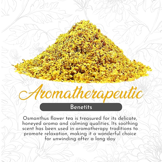 Green Hill Tea Osmanthus Flower Dried – Premium– Fragrant Osmanthus Dried Flowers -Loose Leaf Osmanthus Tea – 100% Pure, Natural, Non-GMO – Great for Brewing, Baking & Infusions 4 OZ