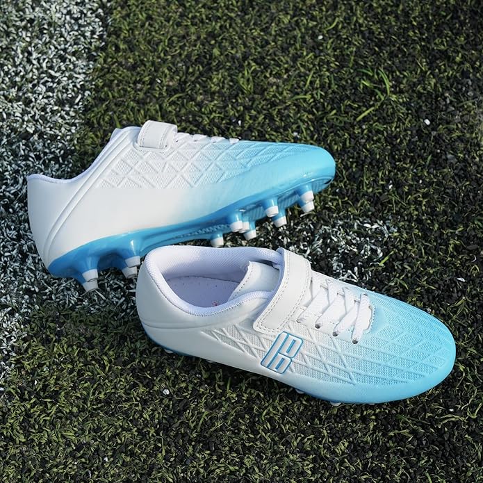 brooman Kids Firm Ground Soccer Cleats Boys Girls Football Cleats with Soccer Socks