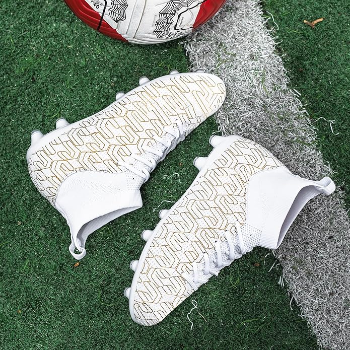 Kids Soccer Cleats Boys Youth Firm Groud Cleats for Girls High Top Trainning Football Shoes AG/FG