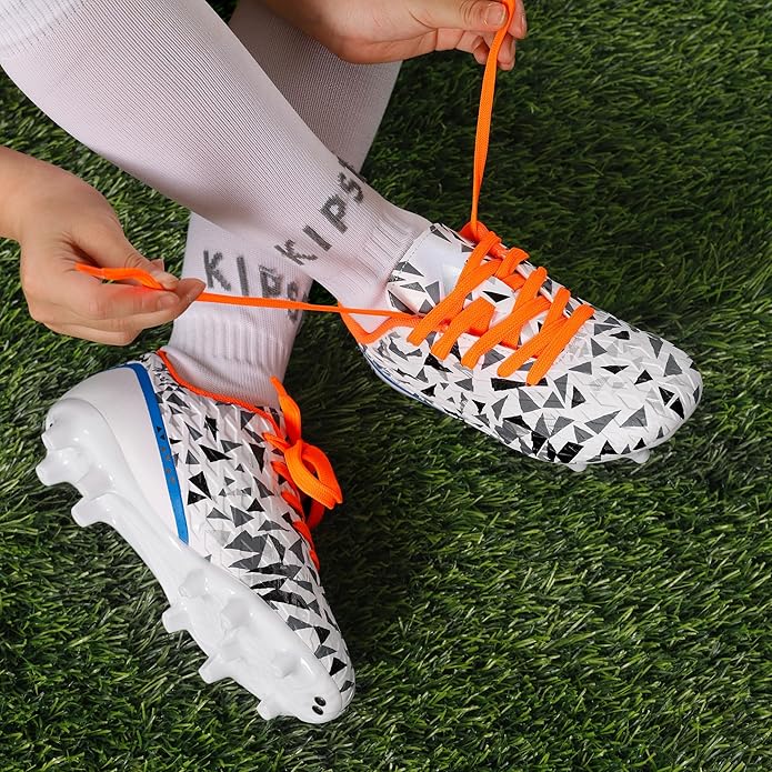 DREAM PAIRS Boys Girls Soccer Cleats Youth Firm Groud Athletic Outdoor Trainning Football Shoes for Little/Big Kid