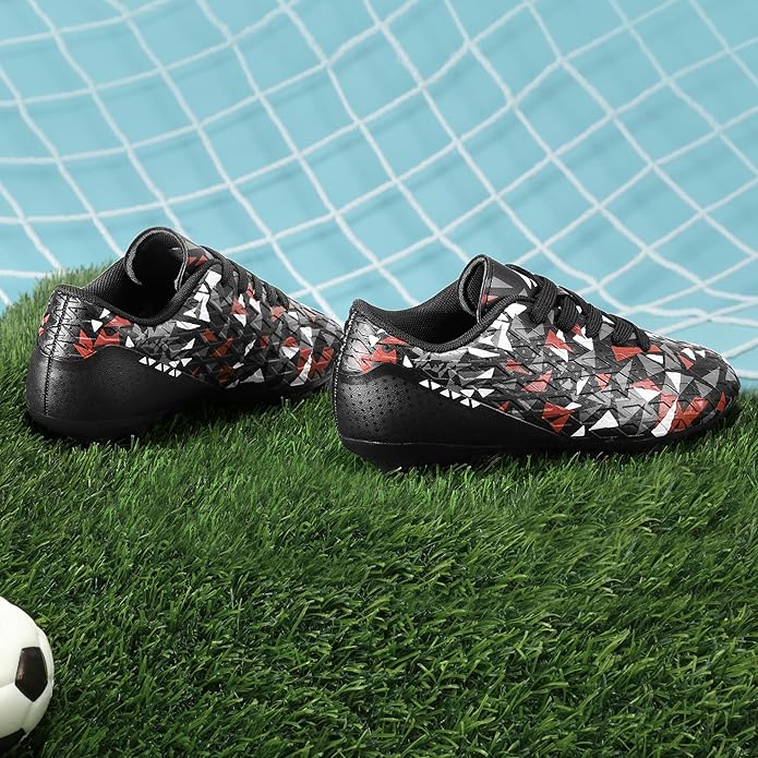 DREAM PAIRS Boys Girls Soccer Cleats Youth Firm Groud Athletic Outdoor Trainning Football Shoes for Little/Big Kid