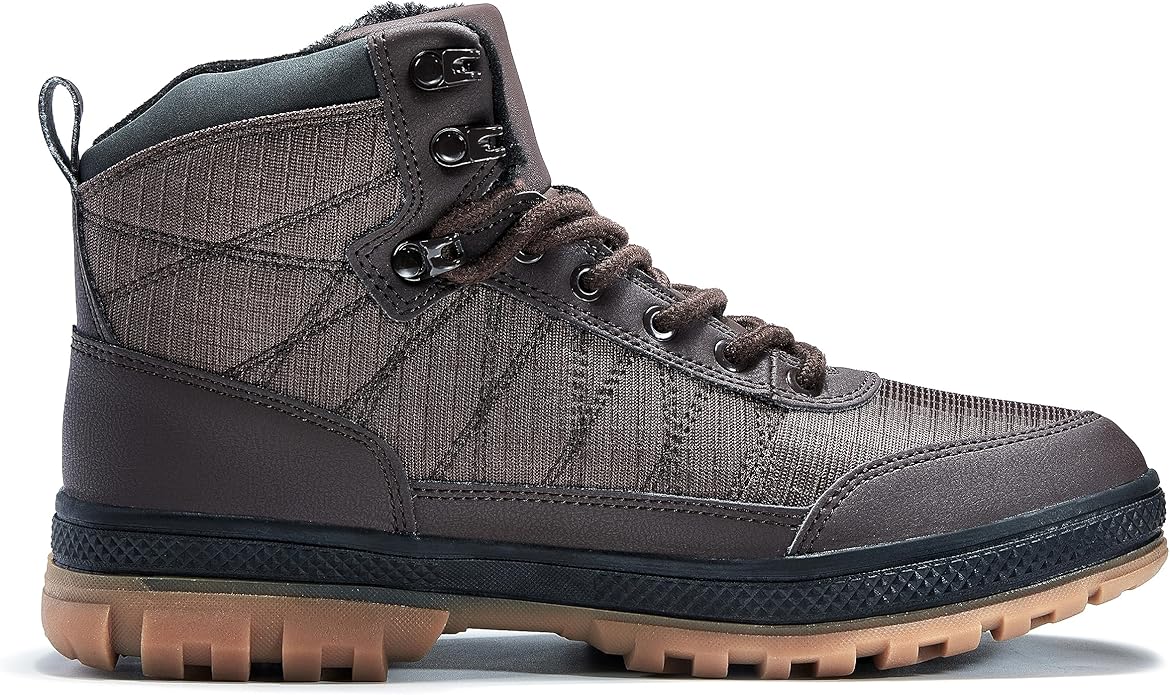 Wondamo Men's Snow Boots Lightweight Waterproof Winter Boots Fur Lined Anti-slip Cold Weather Shoes